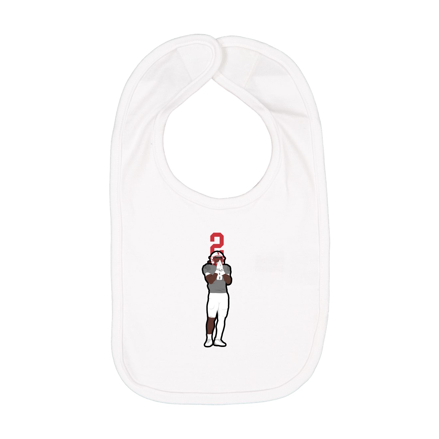 Infant Bib — Number Top in White