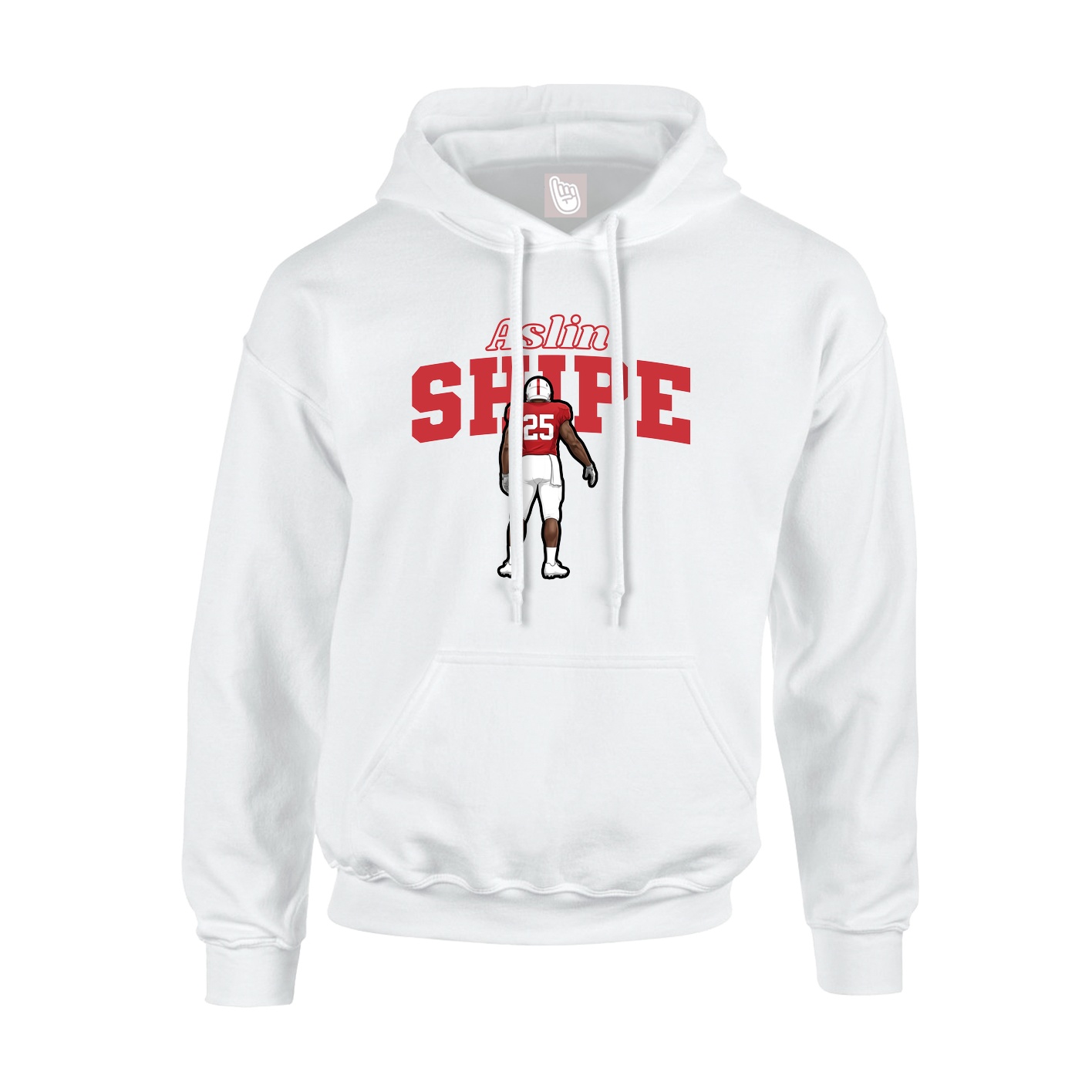 Youth Hoodie — Name Arch in White