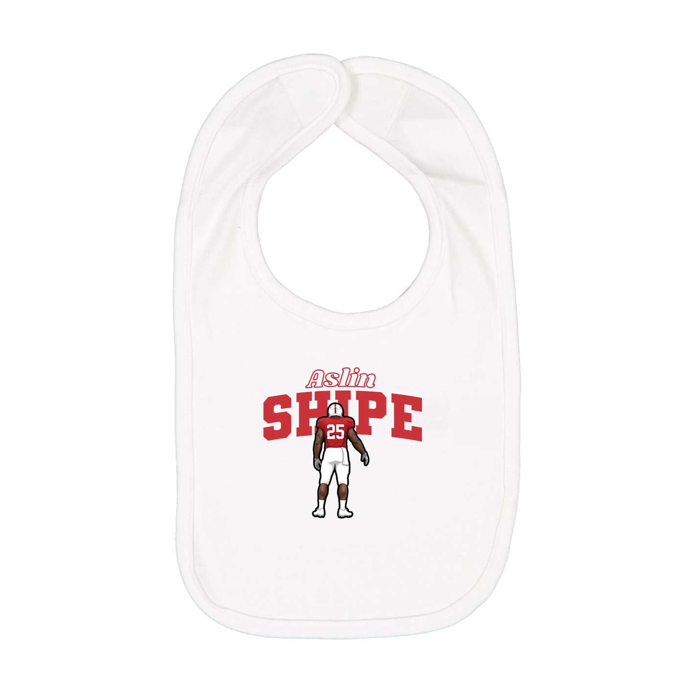 Infant Bib — Name Arch in White