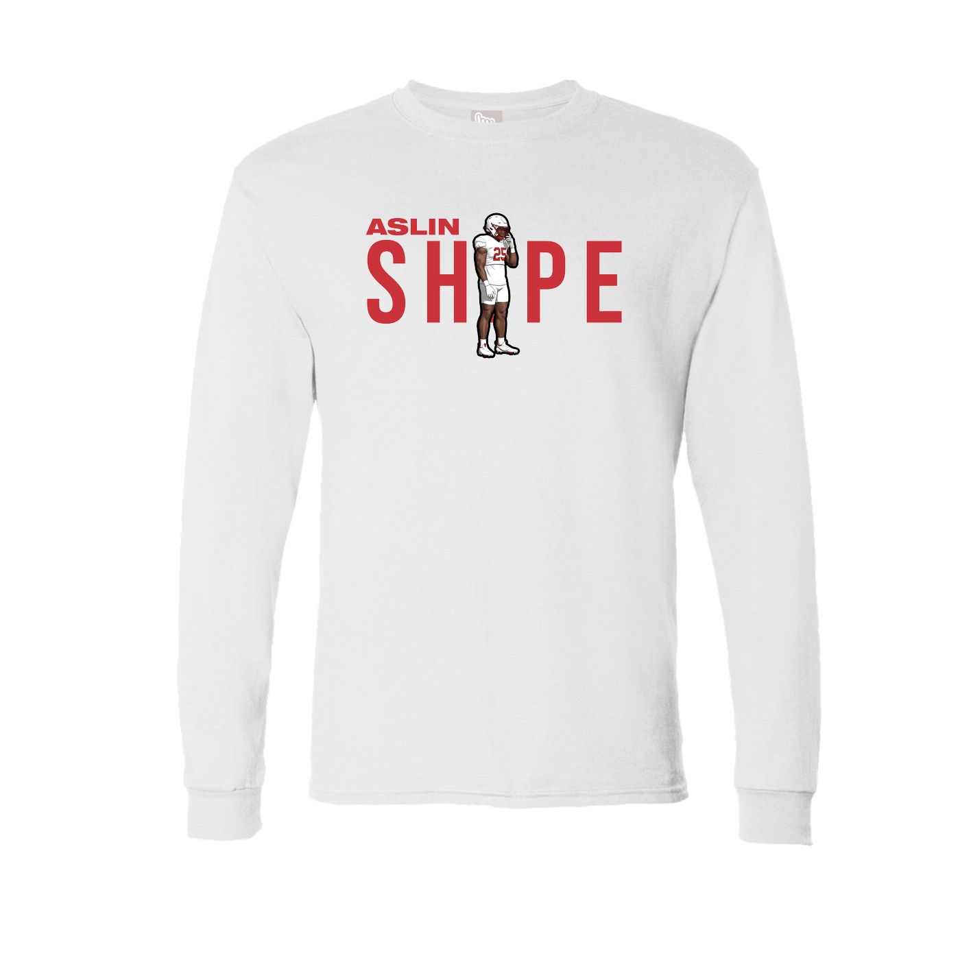Long Sleeve Tee — Player Name in White