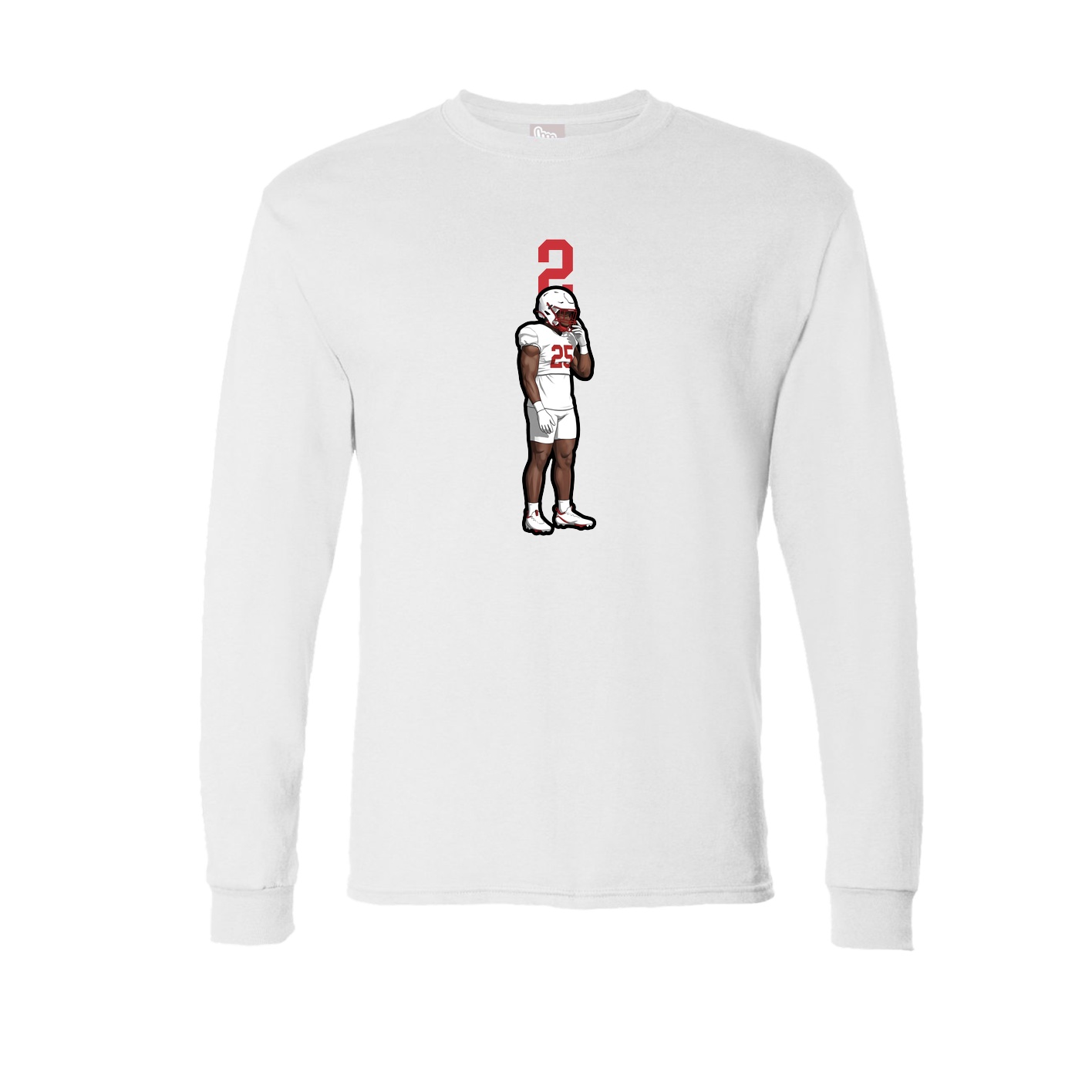 Long Sleeve Tee — Number Top in White