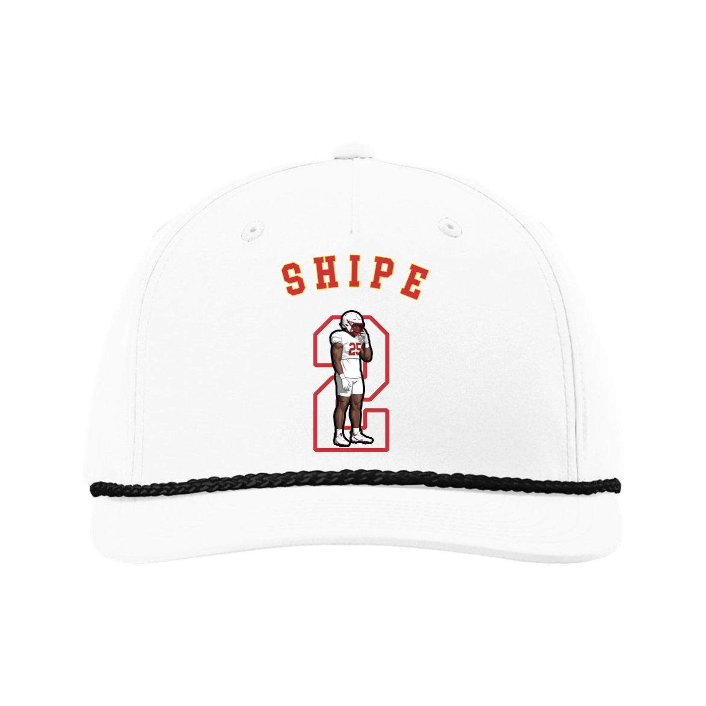 Five-Panel Classic Rope Cap — Shirsey Arch in White