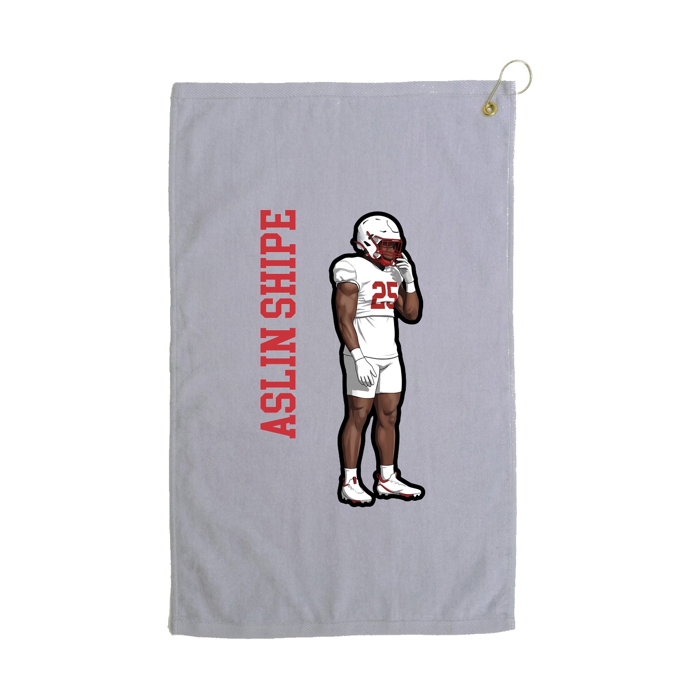 Golf Towel — Name Vertical in Grey