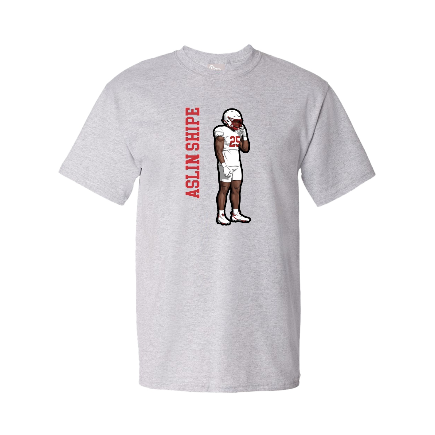 Youth Tee — Name Vertical in Grey