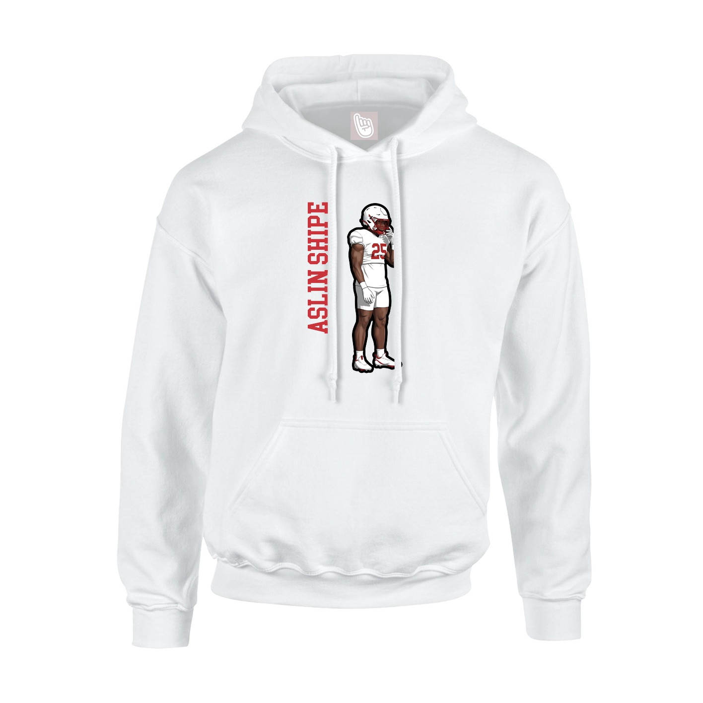 Hoodie — Name Vertical in White