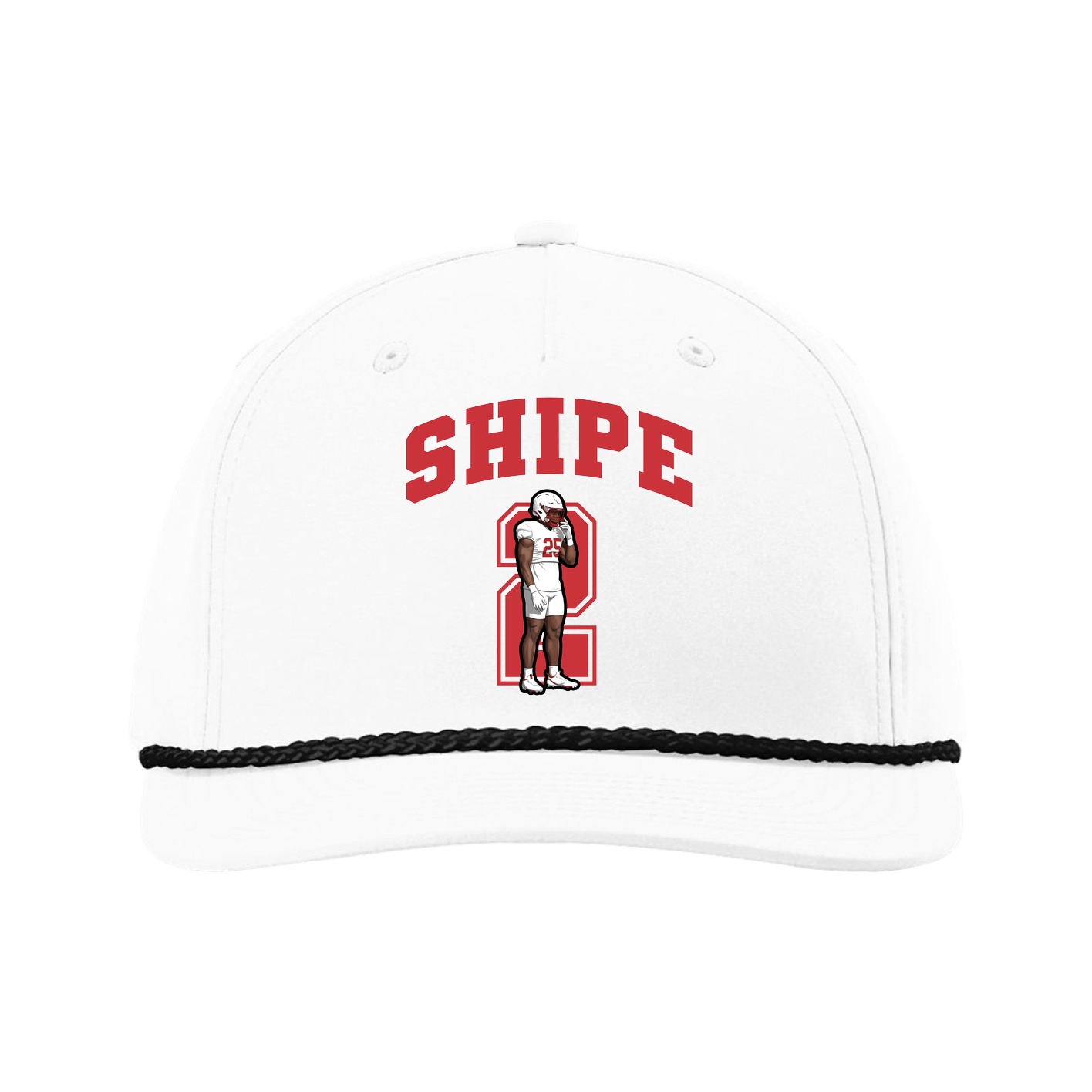 Five-Panel Classic Rope Cap — Number in White