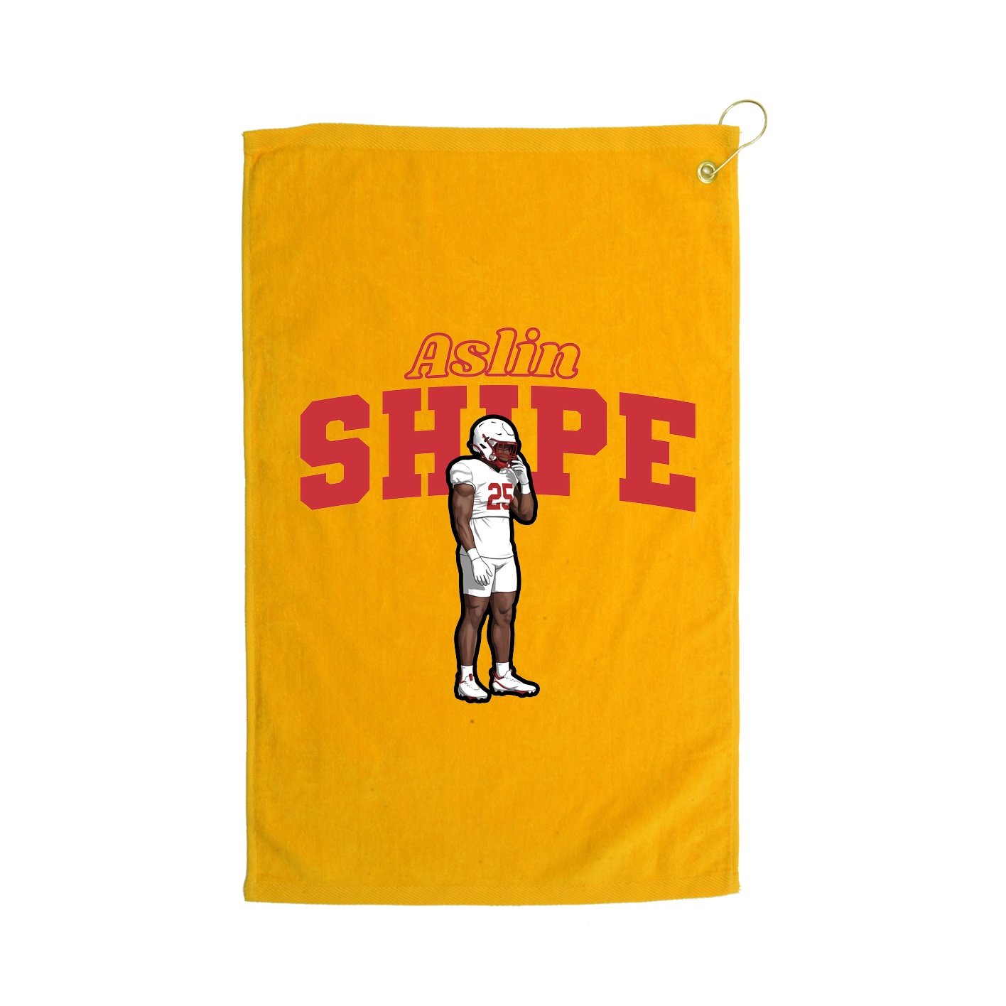 Golf Towel — Name Arch in Gold