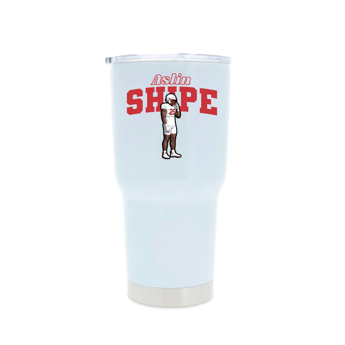 30oz Stainless Steel Tumbler — Name Arch in White