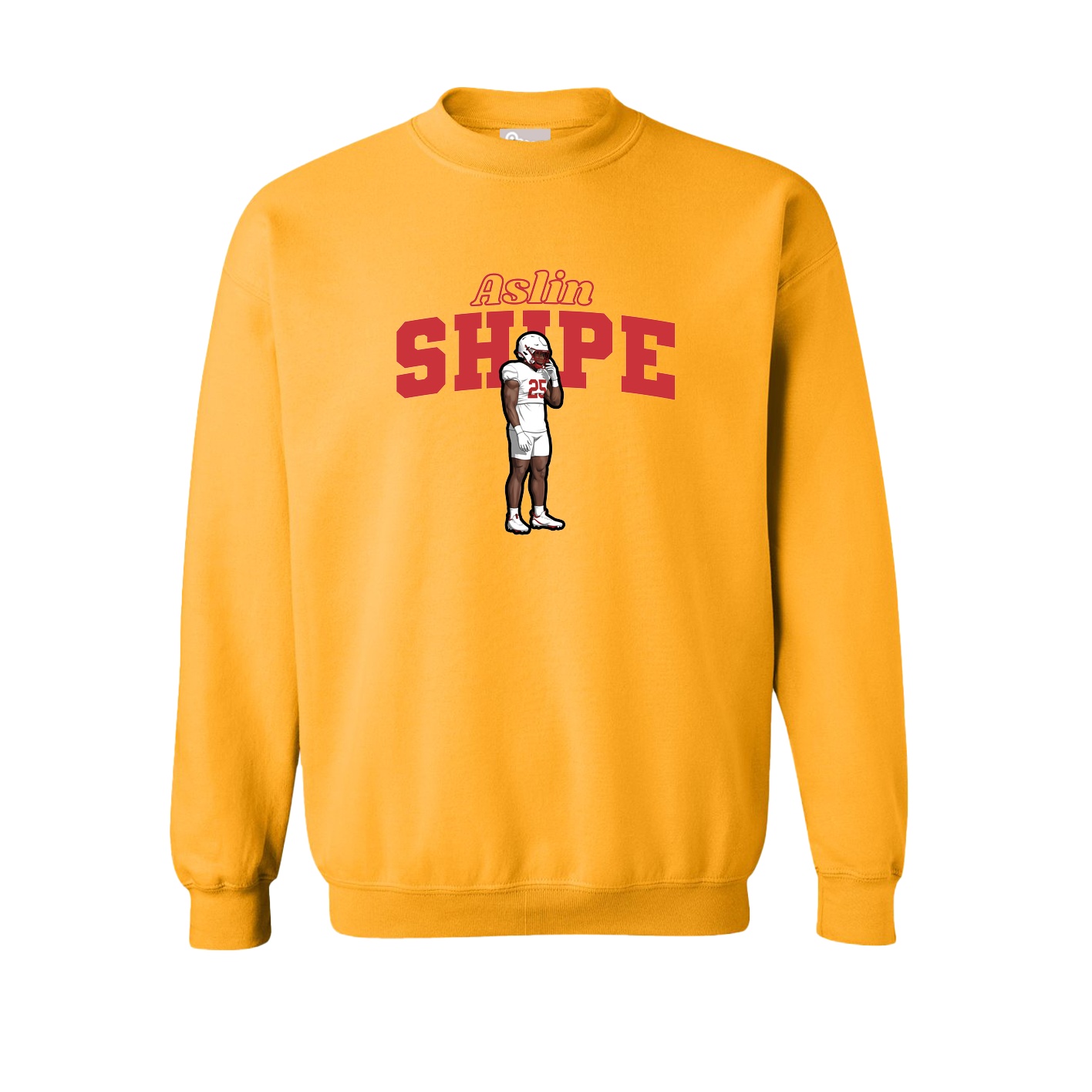 Fleece Crew — Name Arch in Gold