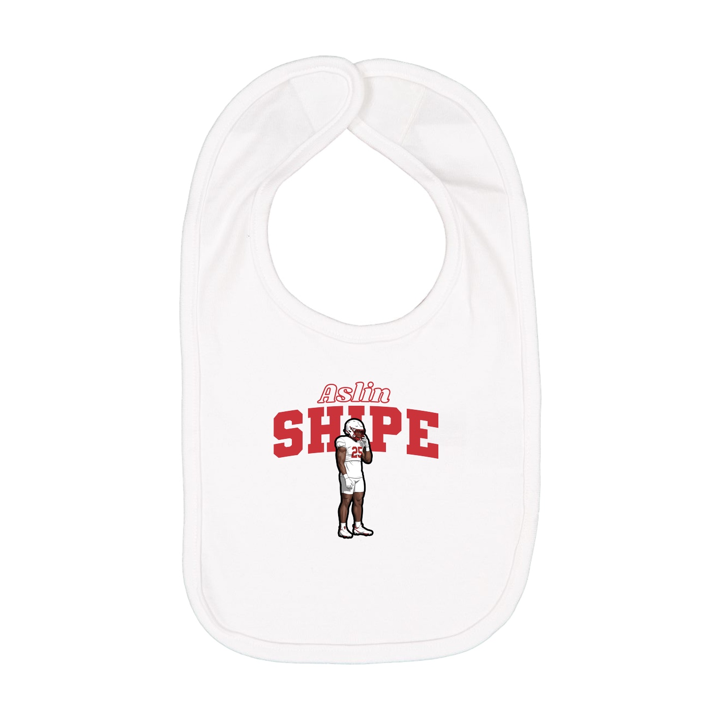 Infant Bib — Name Arch in White