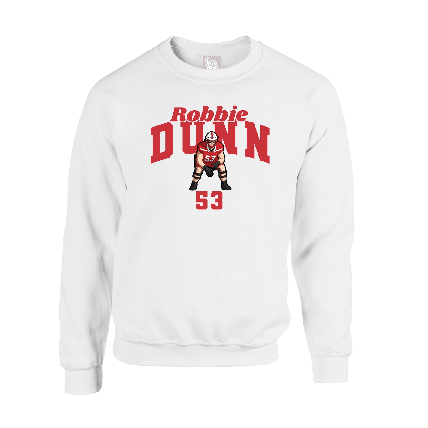 Fleece Crew — Signature Arch in White
