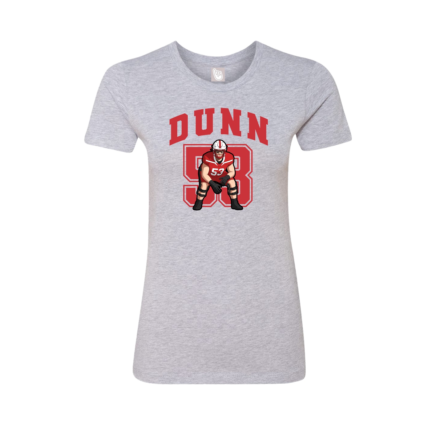 Fitted Women's Tee — Number in Grey