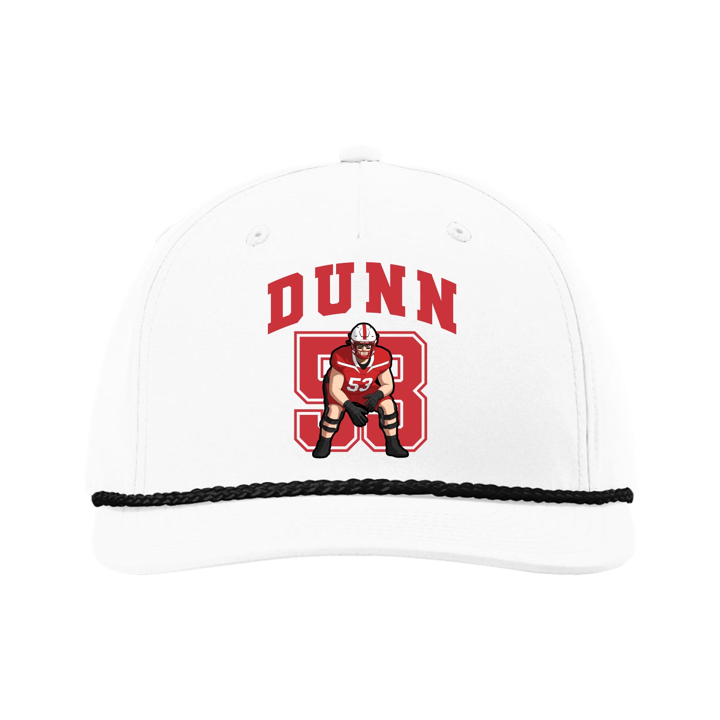 Five-Panel Classic Rope Cap — Number in White