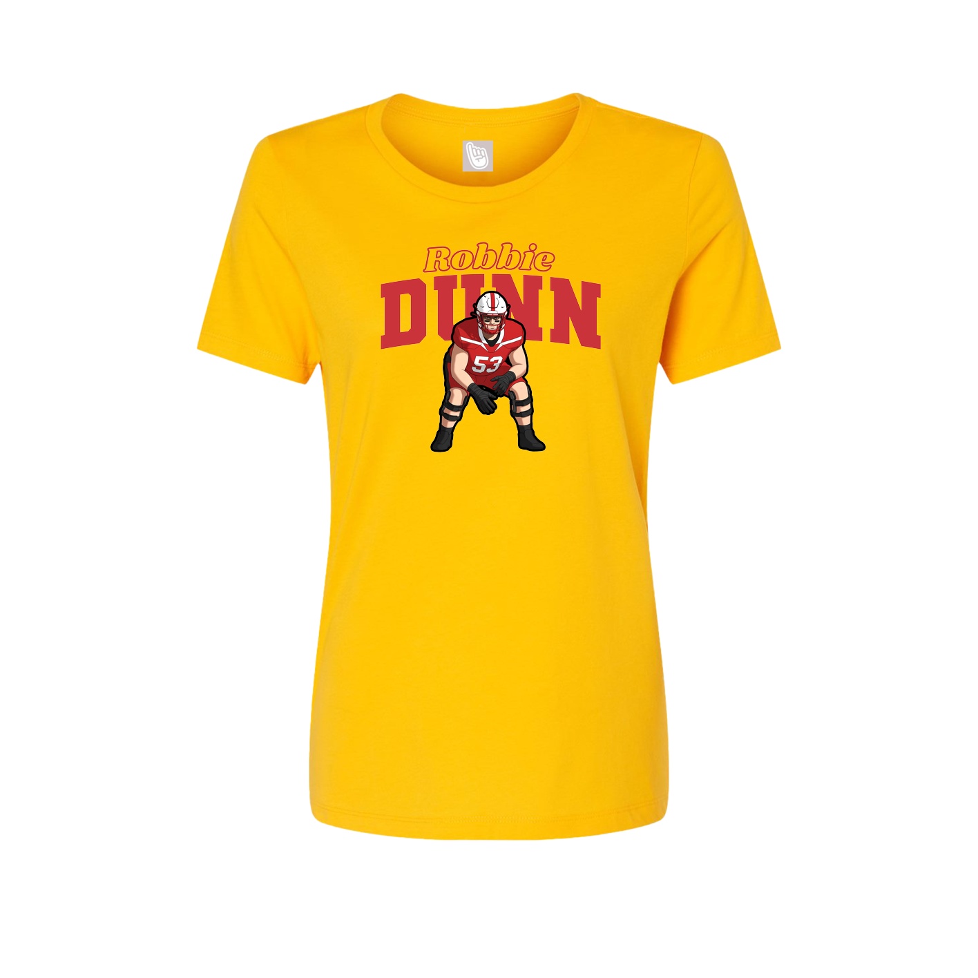 Fitted Women's Tee — Name Arch in Gold