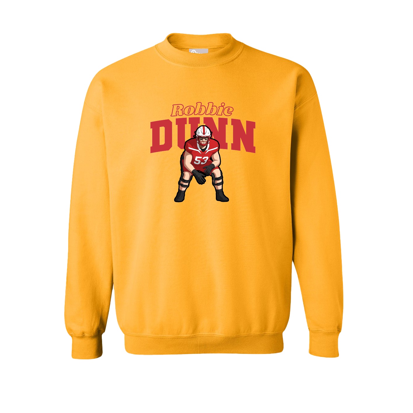 Fleece Crew — Name Arch in Gold