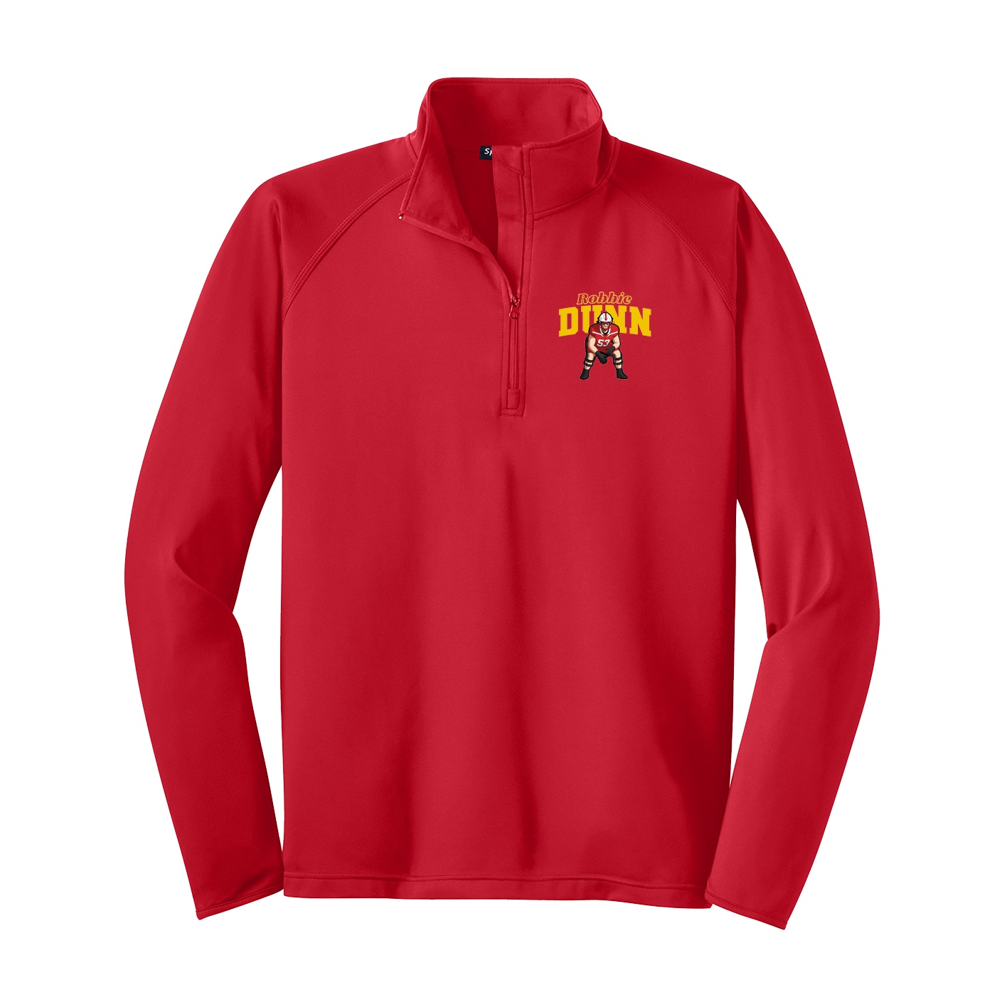 Q-Zip Pullover — Name Arch in Red