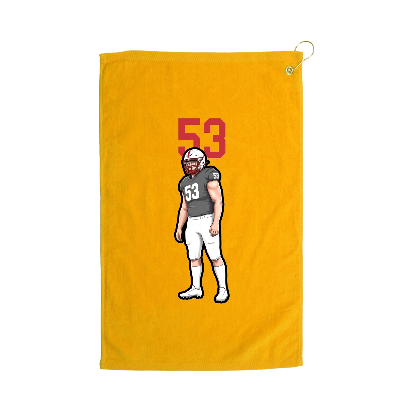 Golf Towel — Number Top in Gold