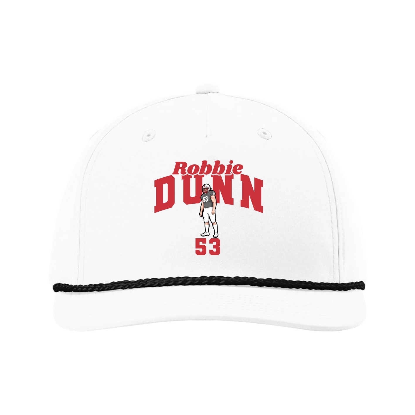 Five-Panel Classic Rope Cap — Signature Arch in White