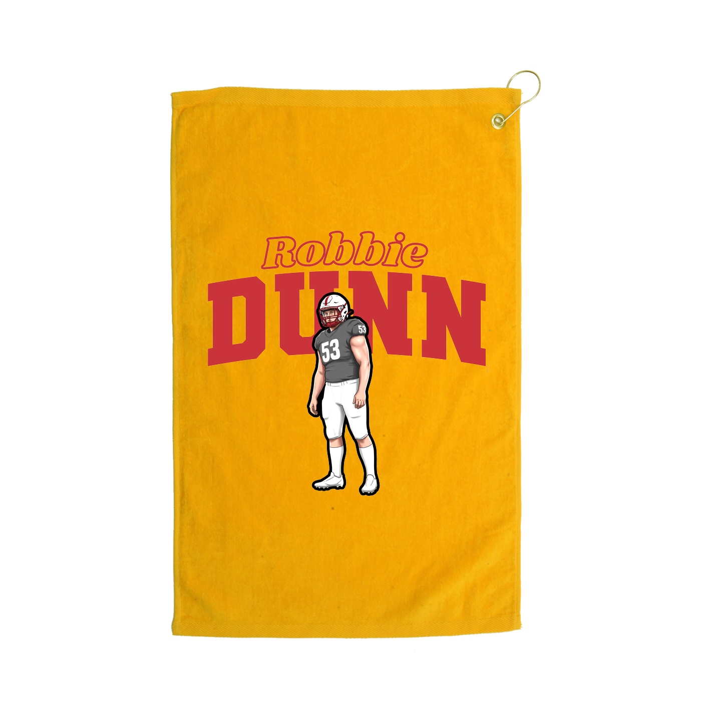 Golf Towel — Name Arch in Gold
