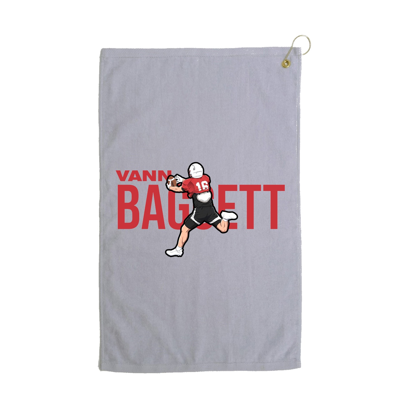 Golf Towel — Player Name in Grey