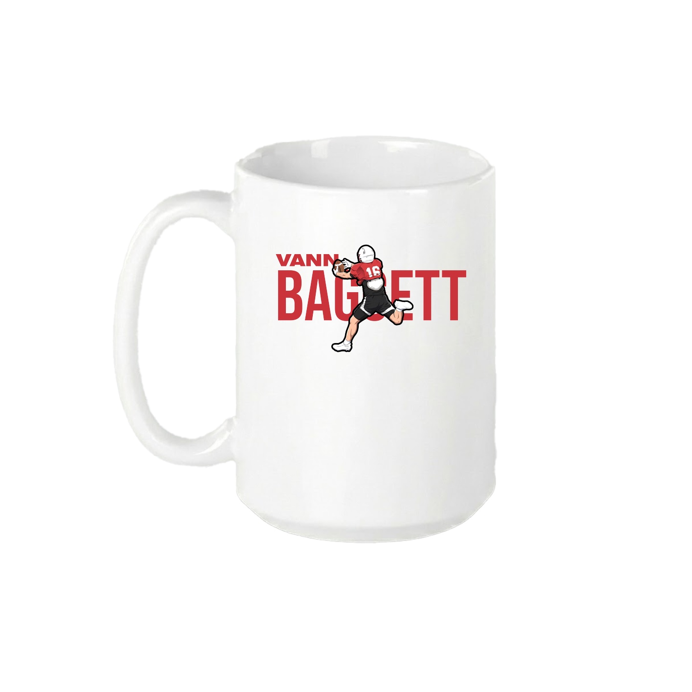 15oz Coffee Mug — Player Name in White