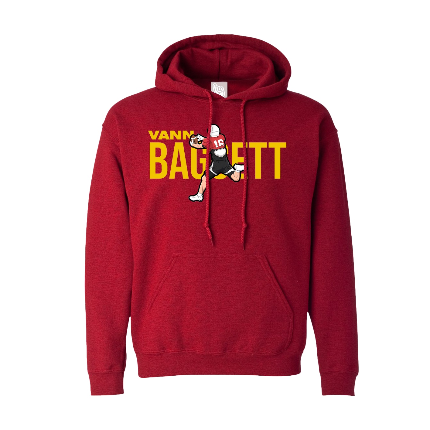 Hoodie — Player Name in Crimson