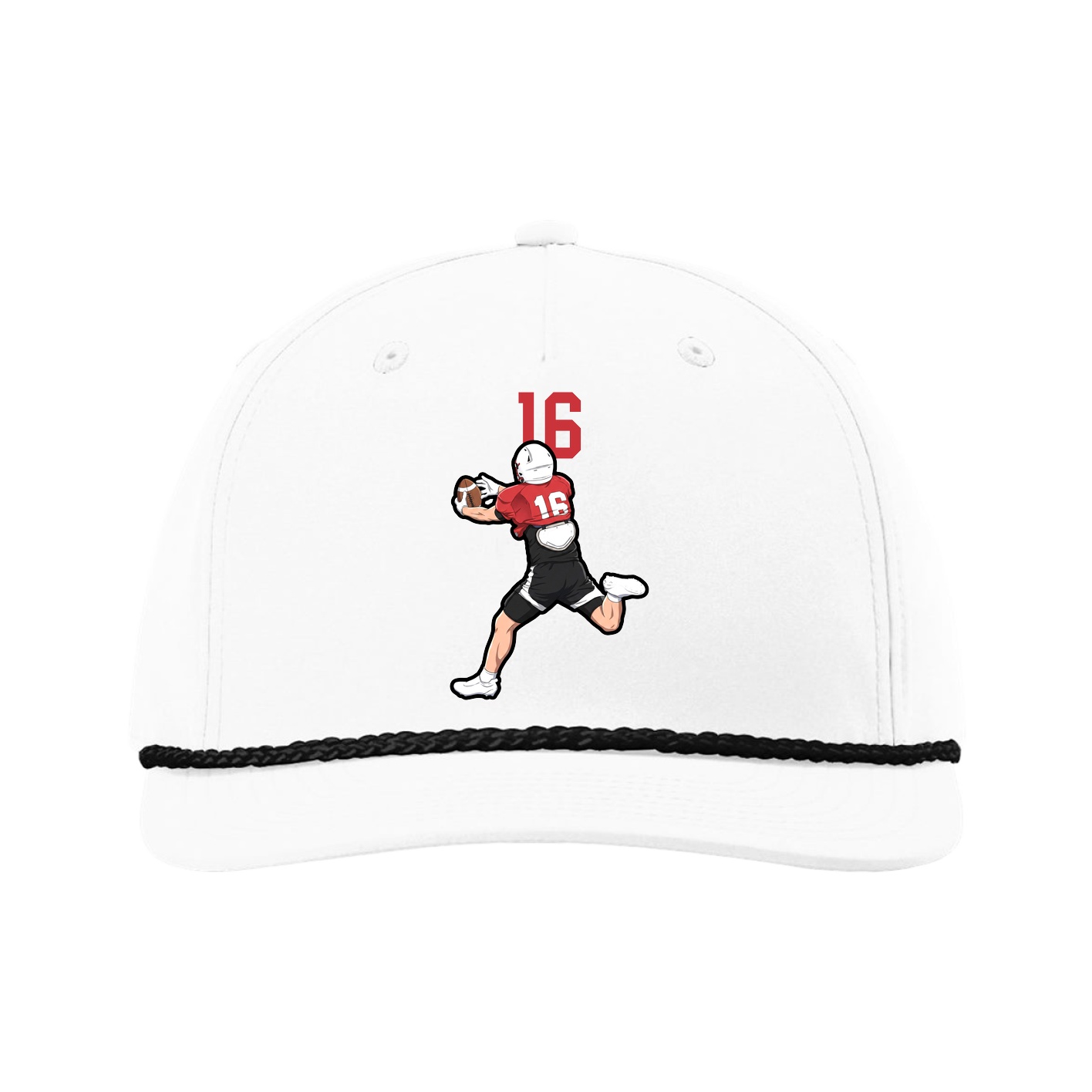 Five-Panel Classic Rope Cap — Number Top in White