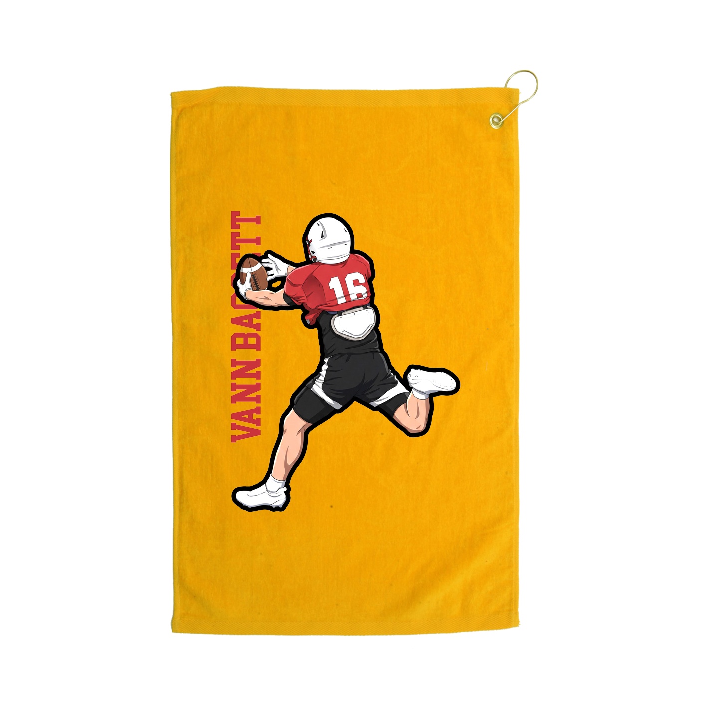Golf Towel — Name Vertical in Gold