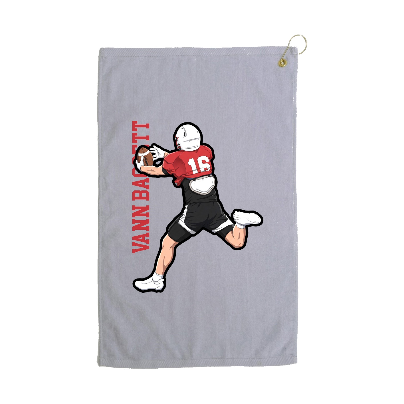 Golf Towel — Name Vertical in Grey