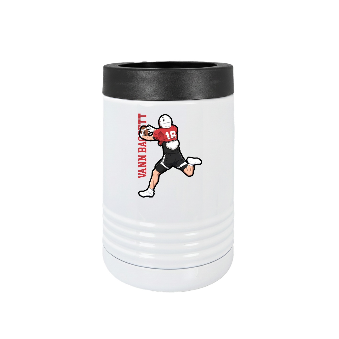Beverage Holder — Name Vertical in White