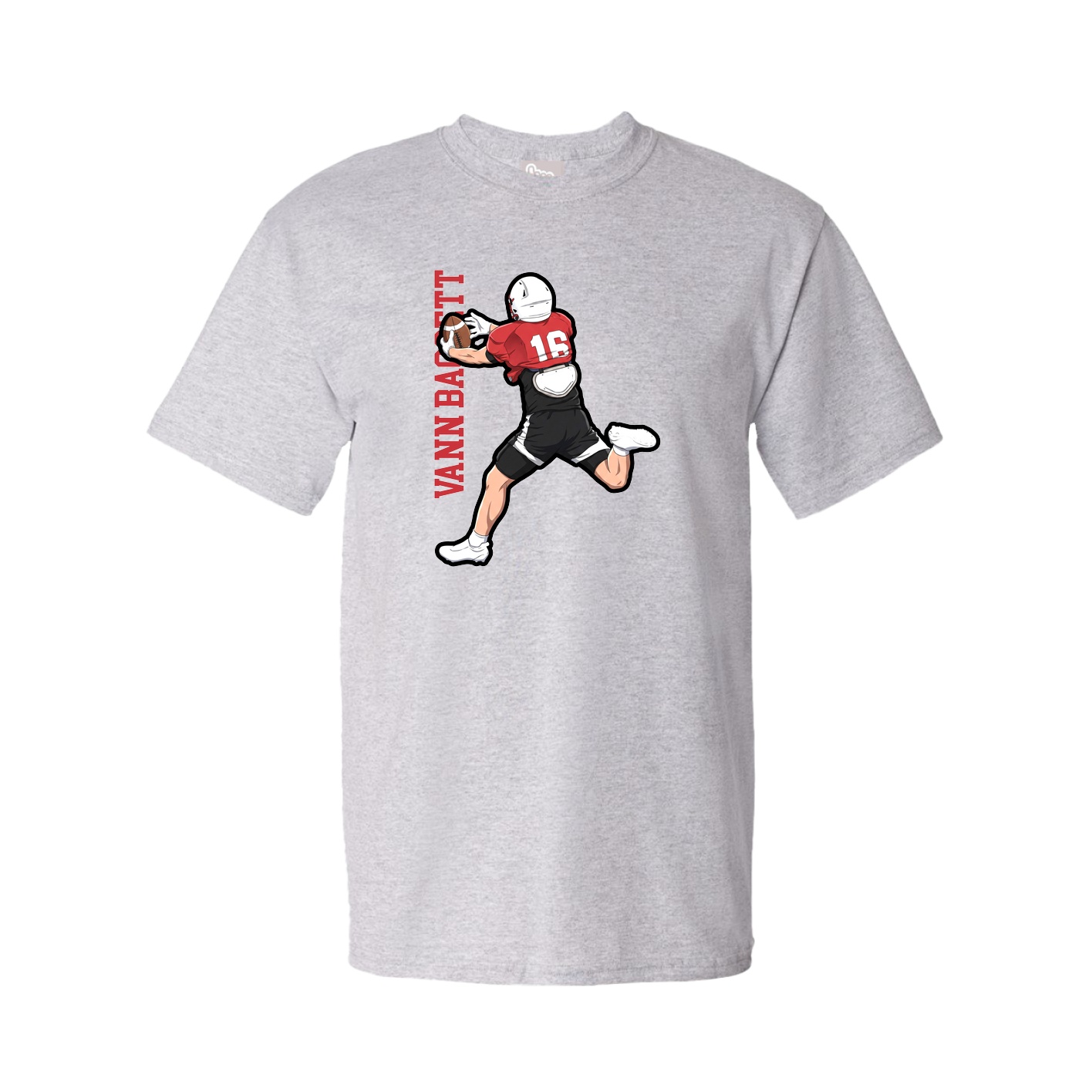 Youth Tee — Name Vertical in Grey