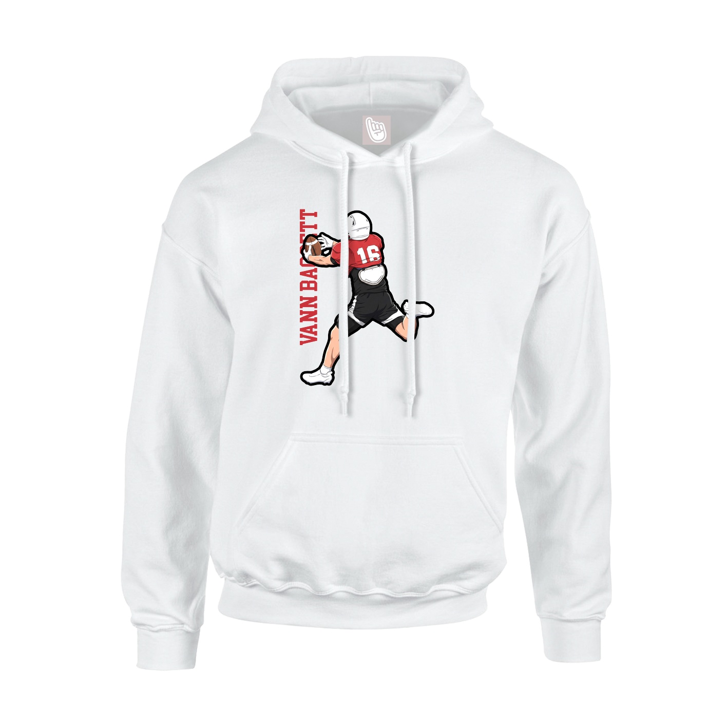 Hoodie — Name Vertical in White