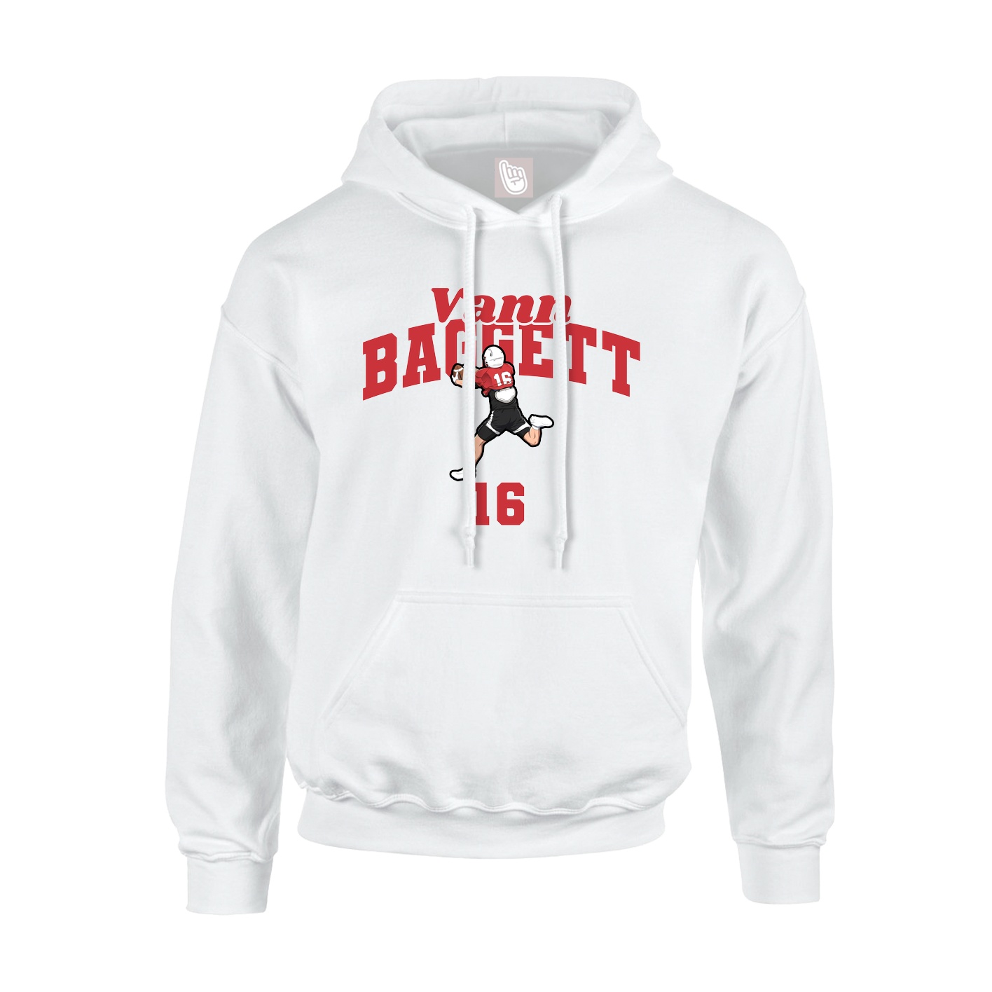 Youth Hoodie — Signature Arch in White