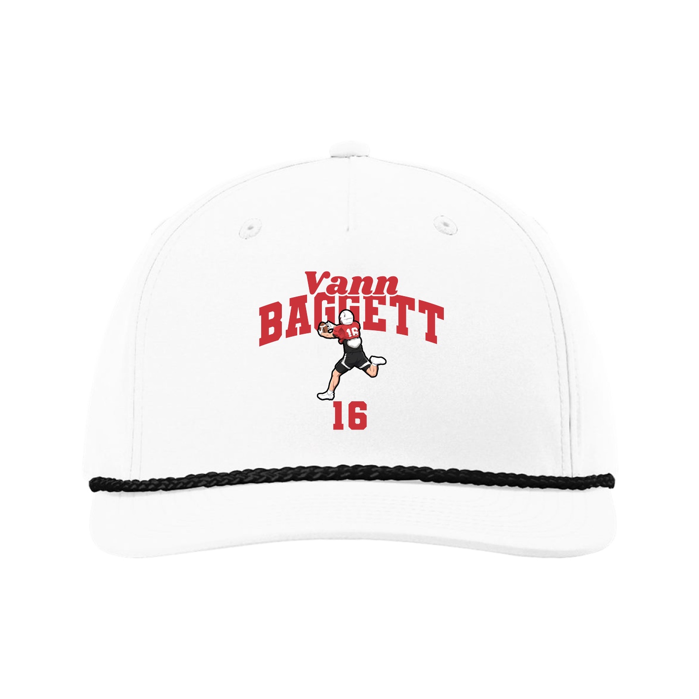 Five-Panel Classic Rope Cap — Signature Arch in White