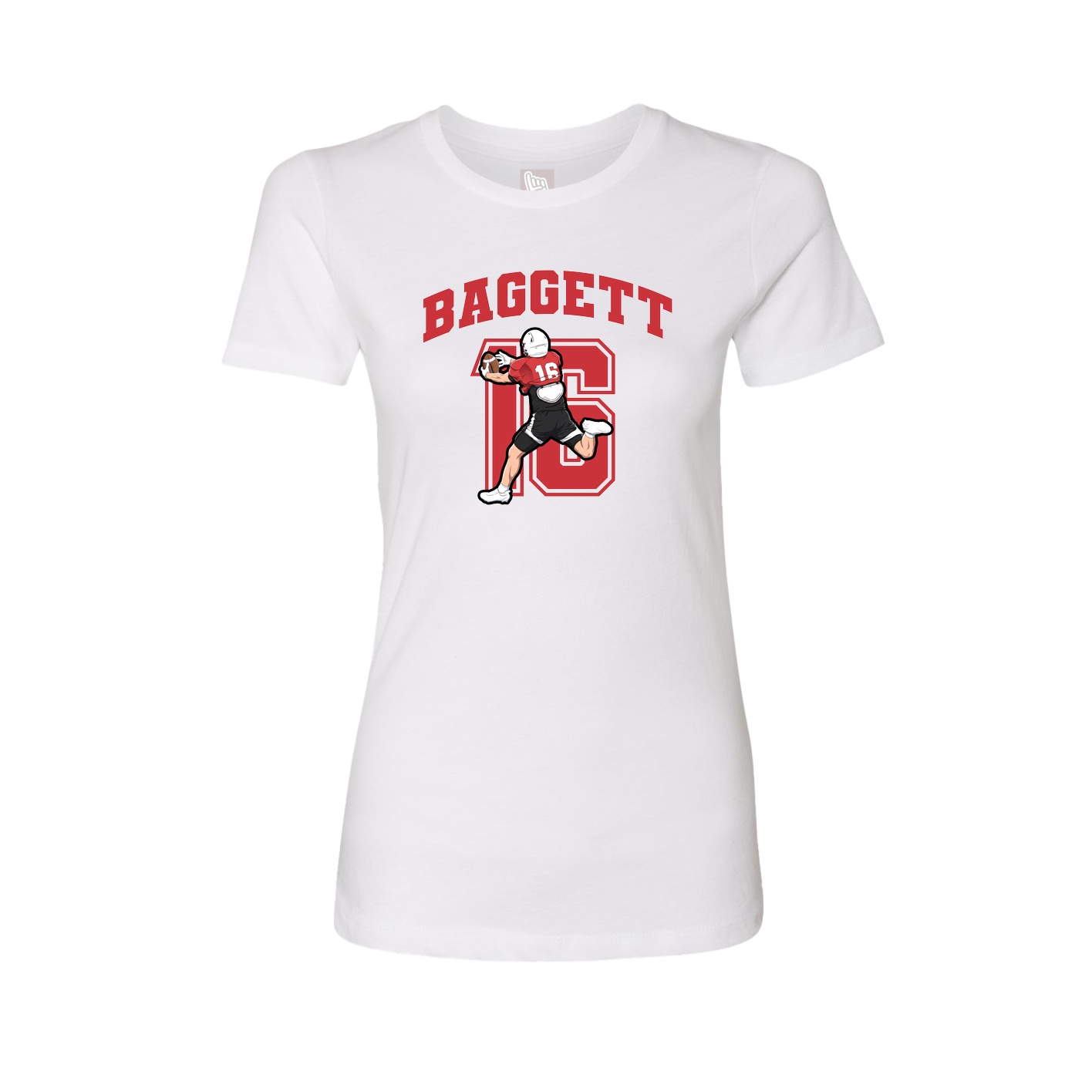 Fitted Women's Tee — Number in White