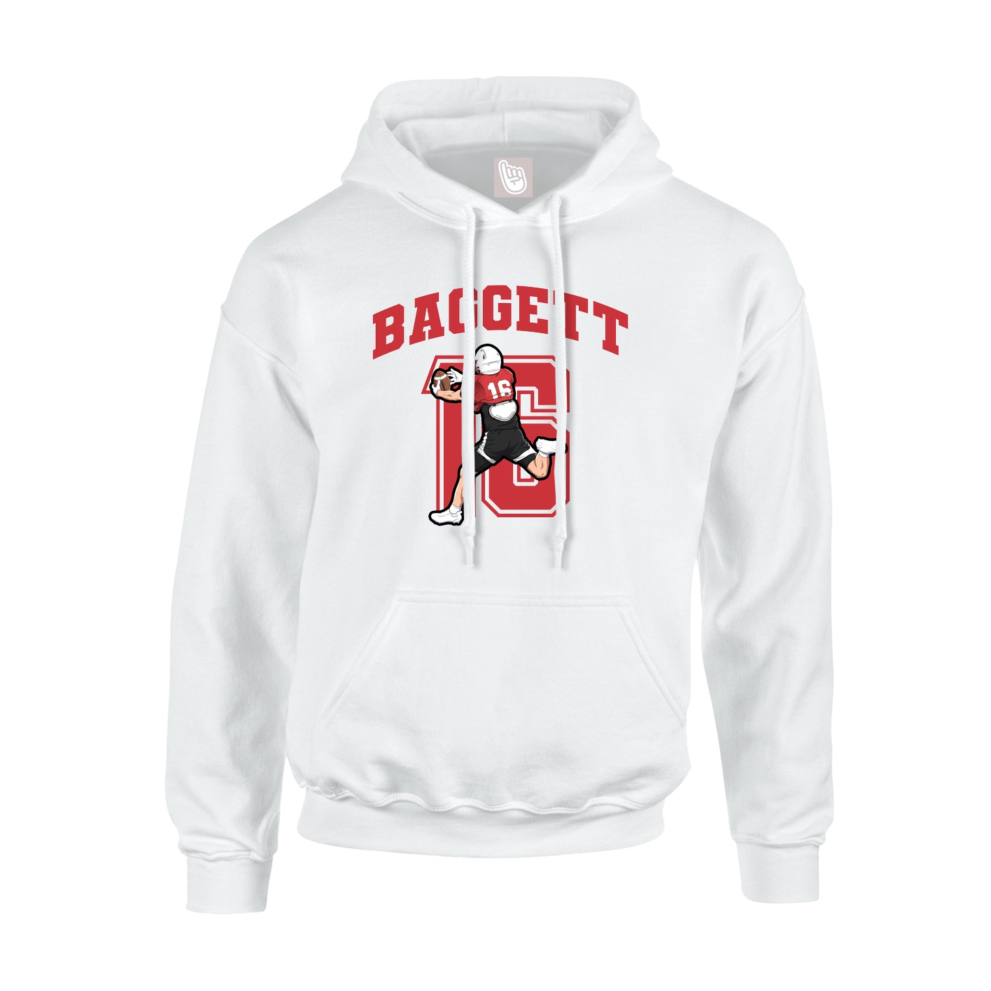 Hoodie — Number in White
