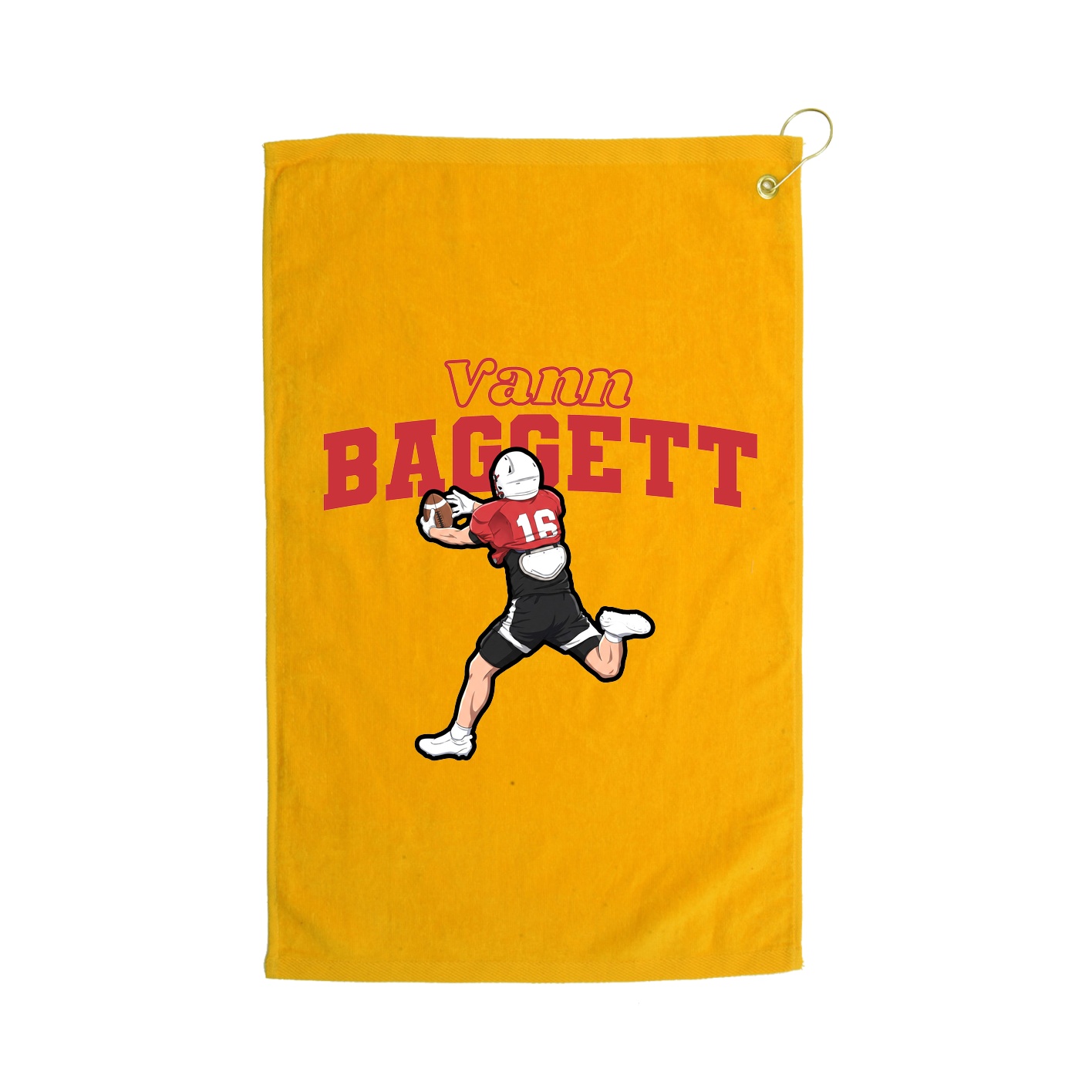 Golf Towel — Name Arch in Gold