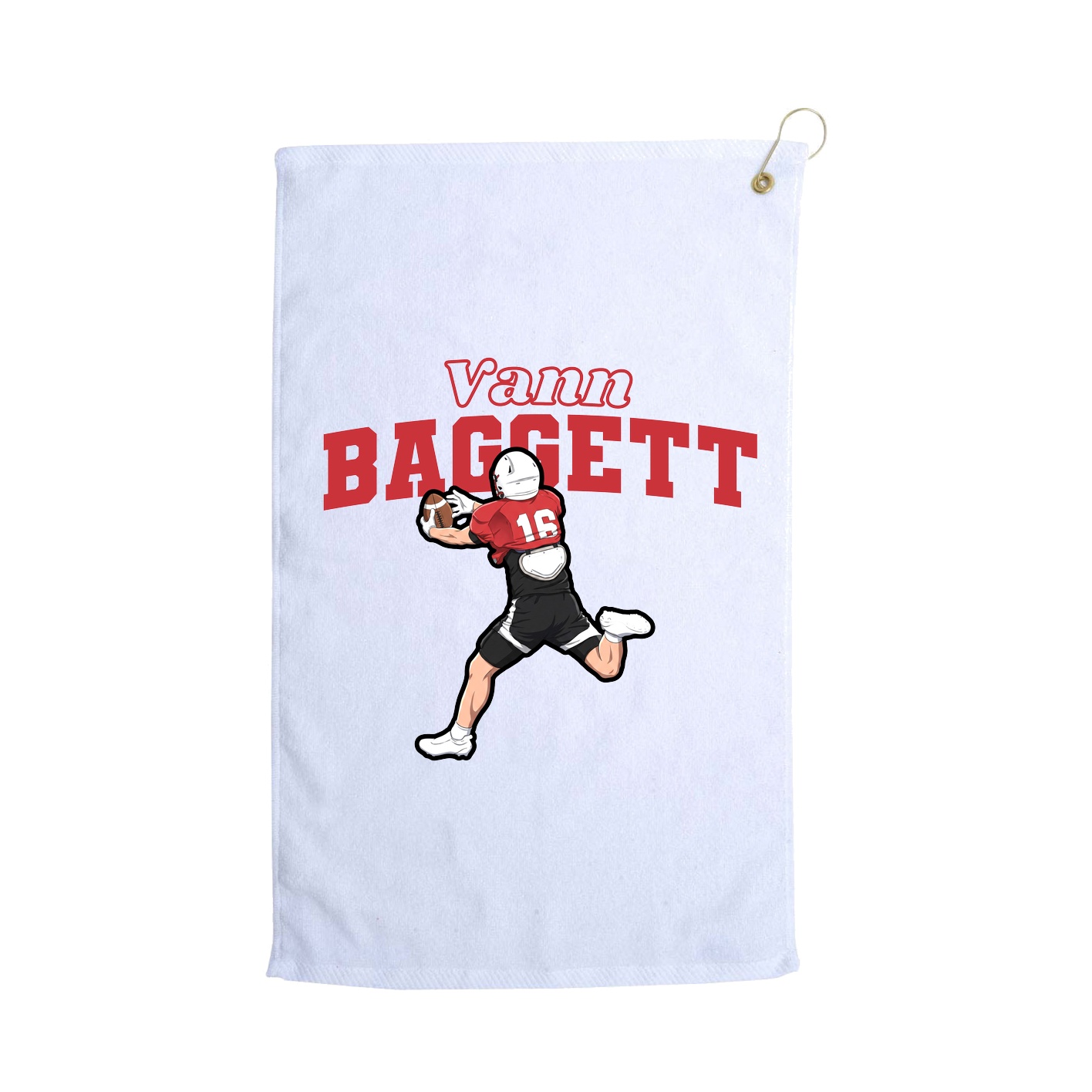 Golf Towel — Name Arch in White