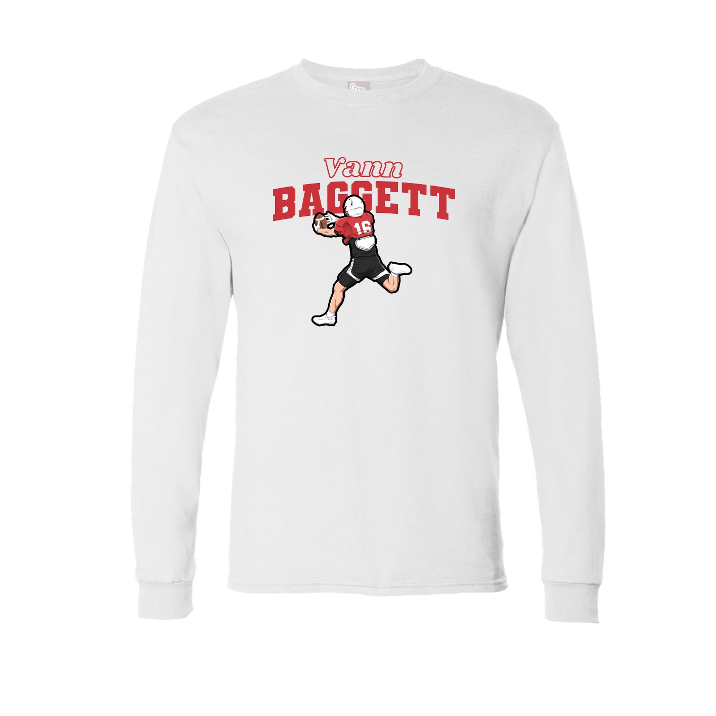 Long Sleeve Tee — Name Arch in White
