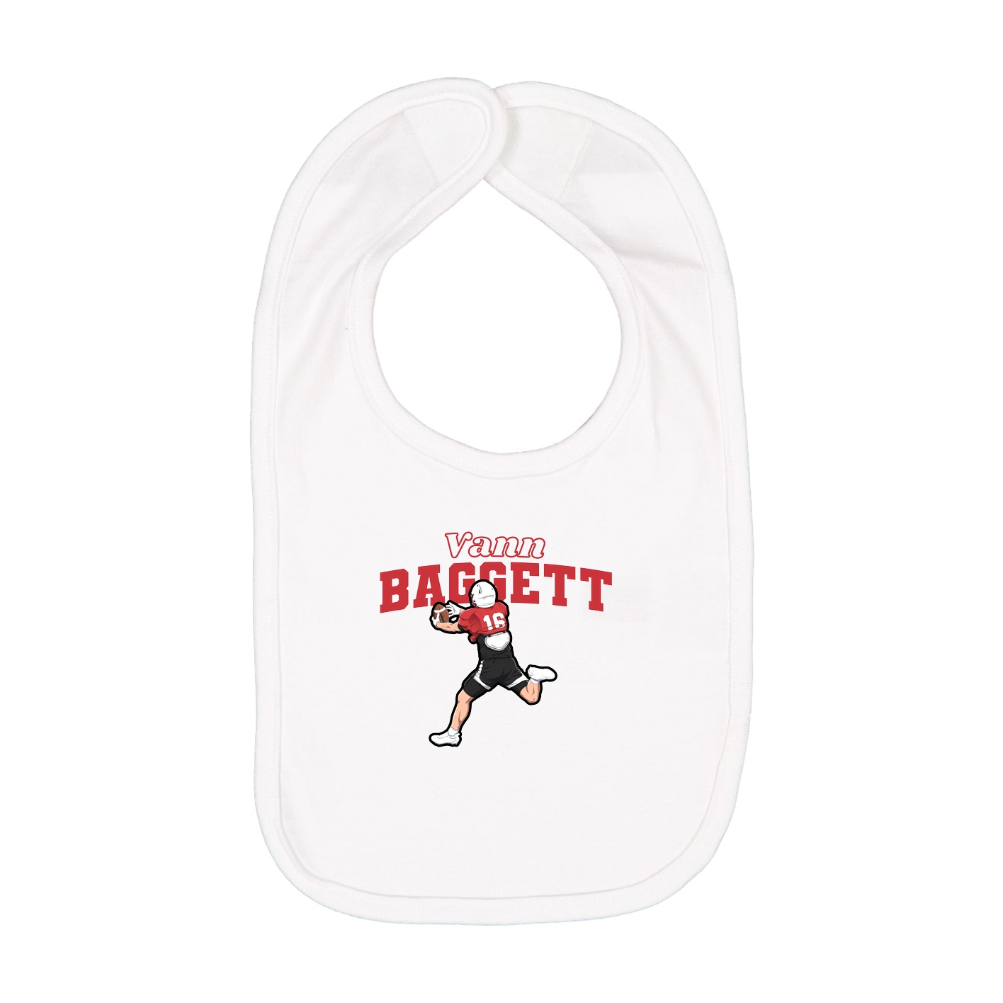 Infant Bib — Name Arch in White