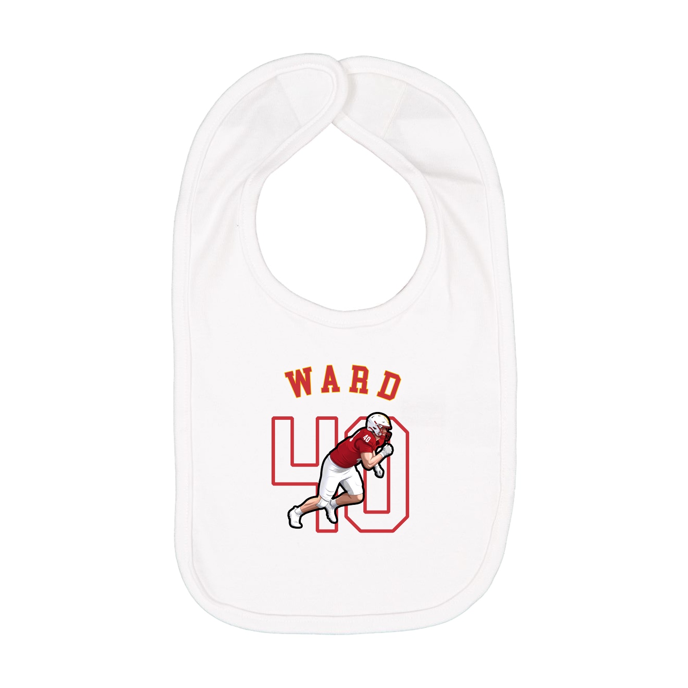 Infant Bib — Shirsey Arch in White