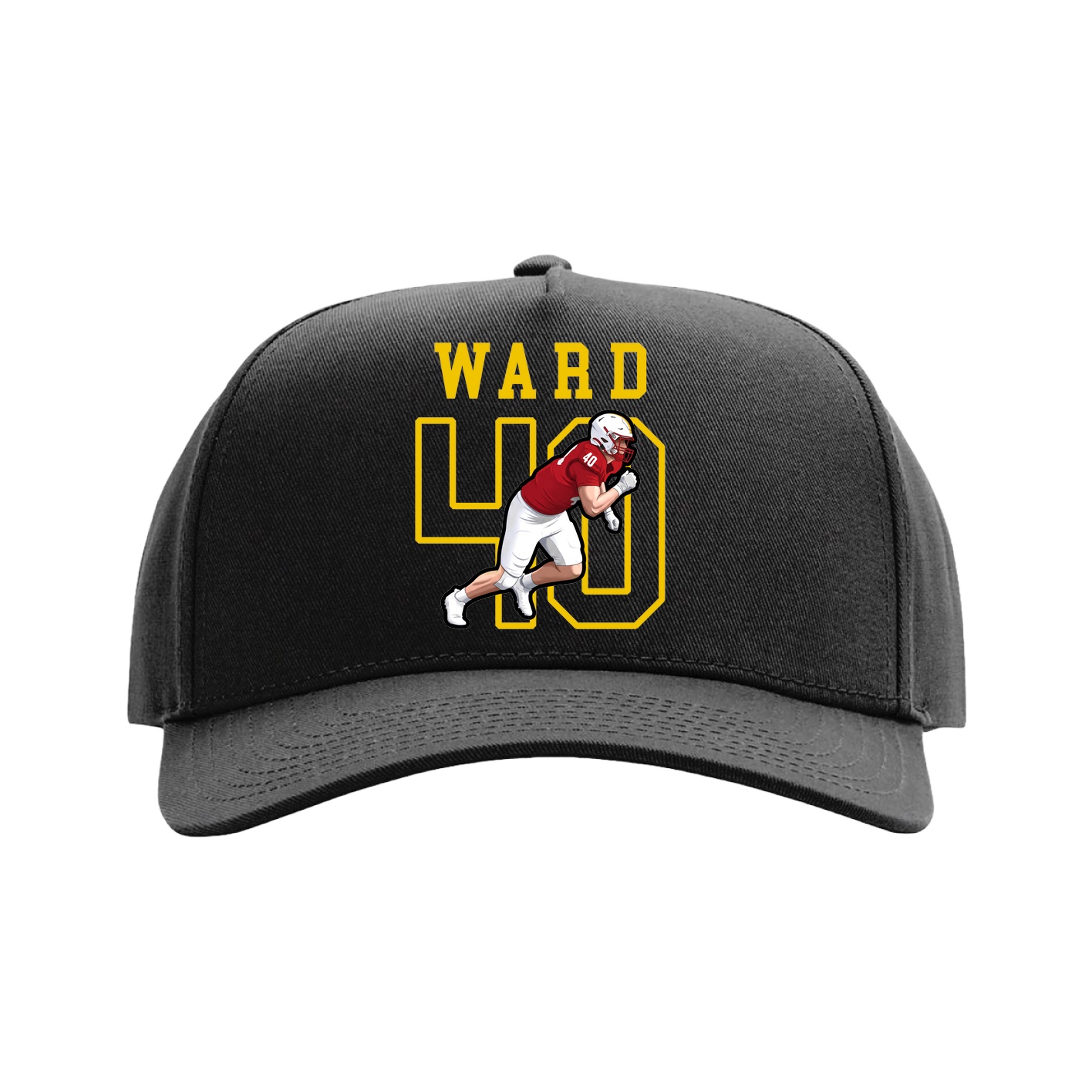 Full Fabric Five-Panel Champ Cap — Shirsey in Black