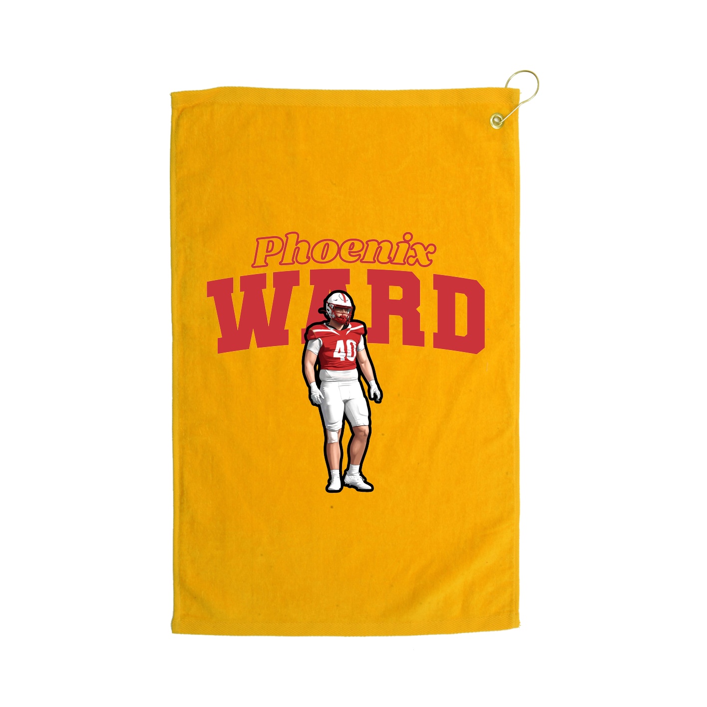 Golf Towel — Name Arch in Gold