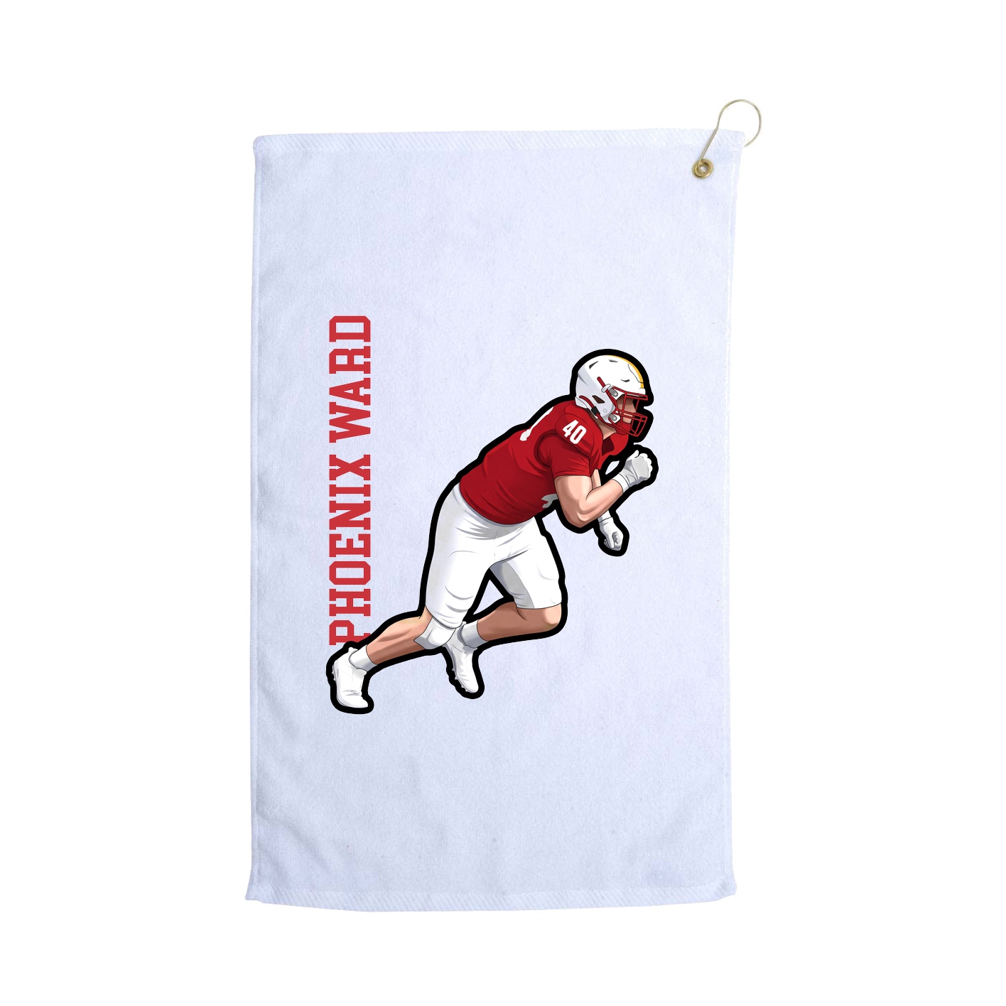 Golf Towel — Name Vertical in White