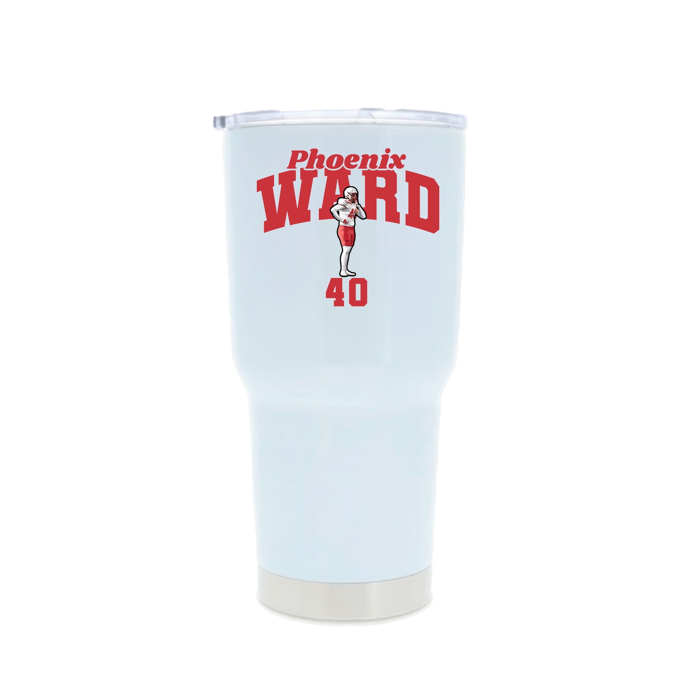 30oz Stainless Steel Tumbler — Signature Arch in White