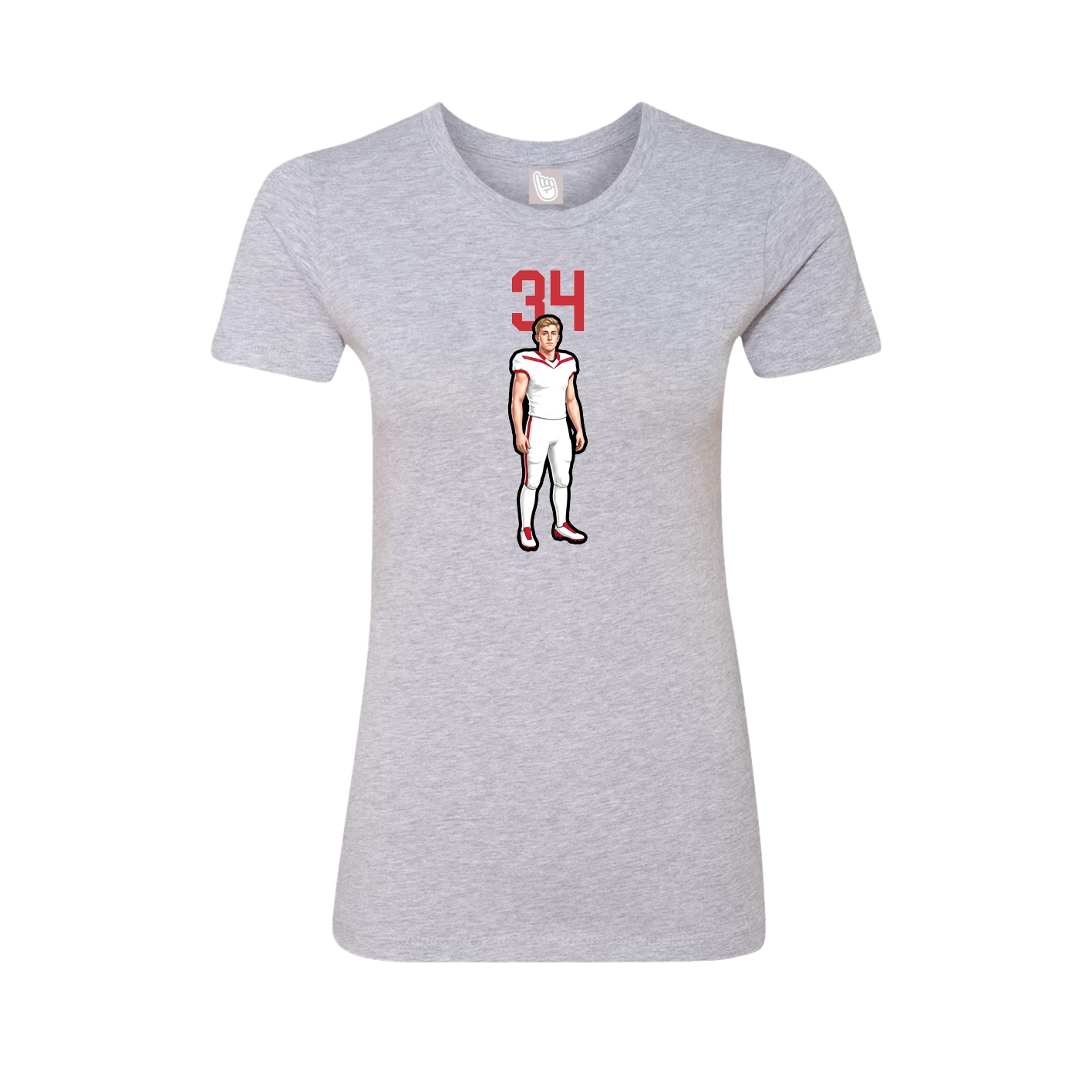 Fitted Women's Tee — Number Top in Grey