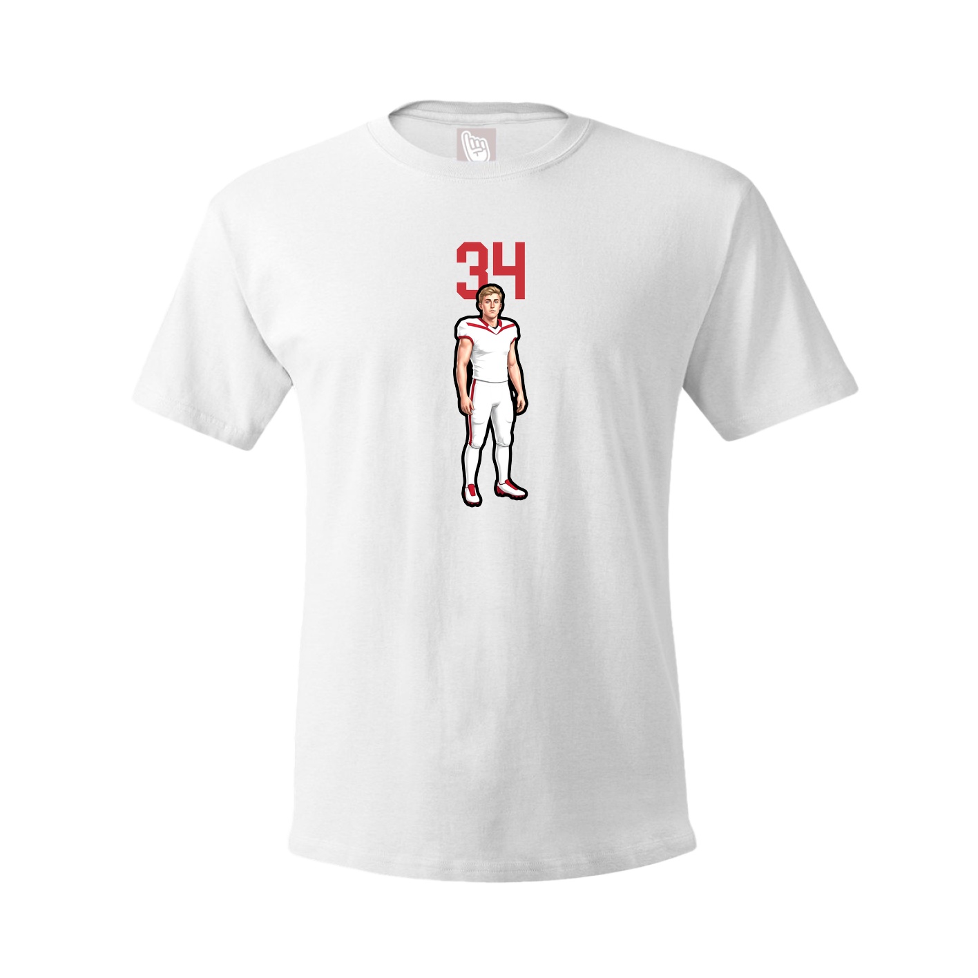 Youth Tee — Number Top in White
