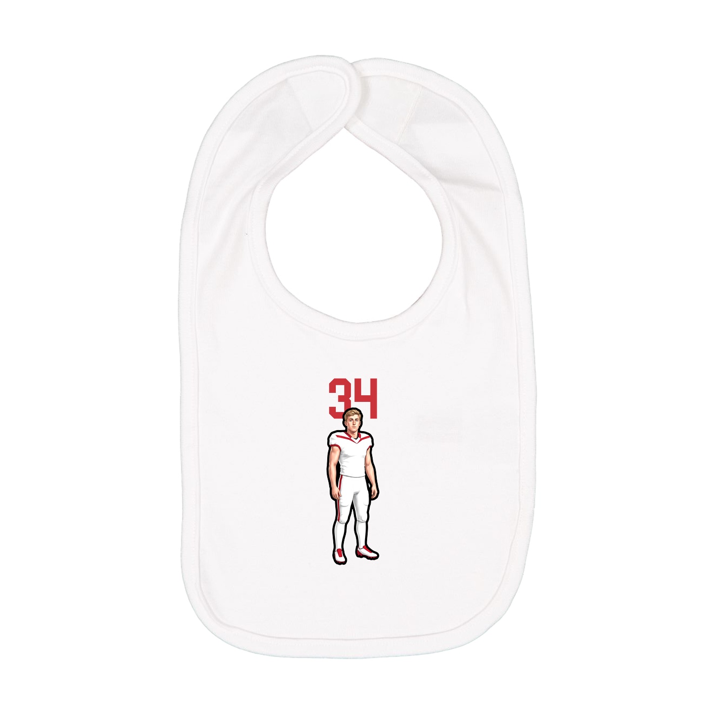 Infant Bib — Number Top in White