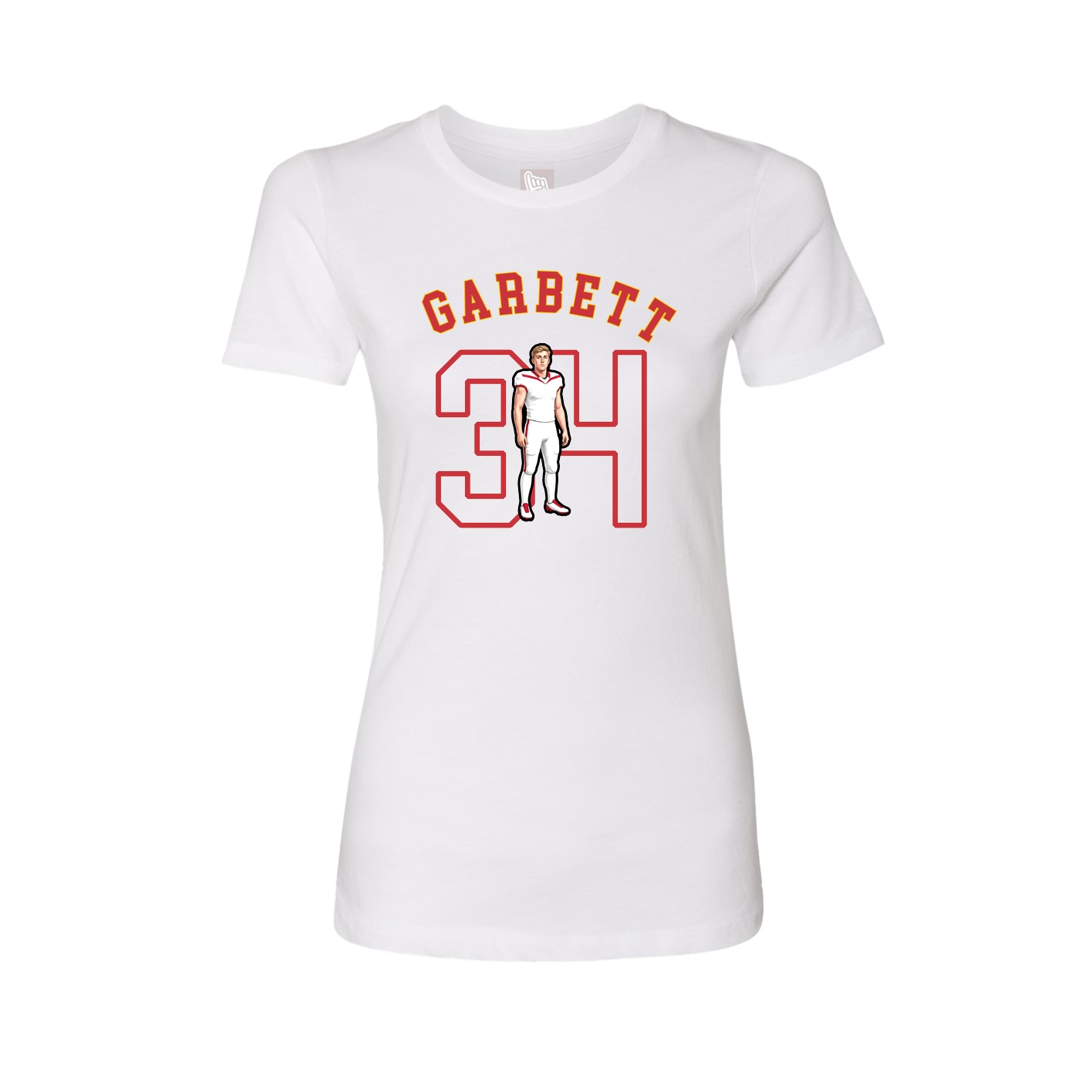 Fitted Women's Tee — Shirsey Arch in White
