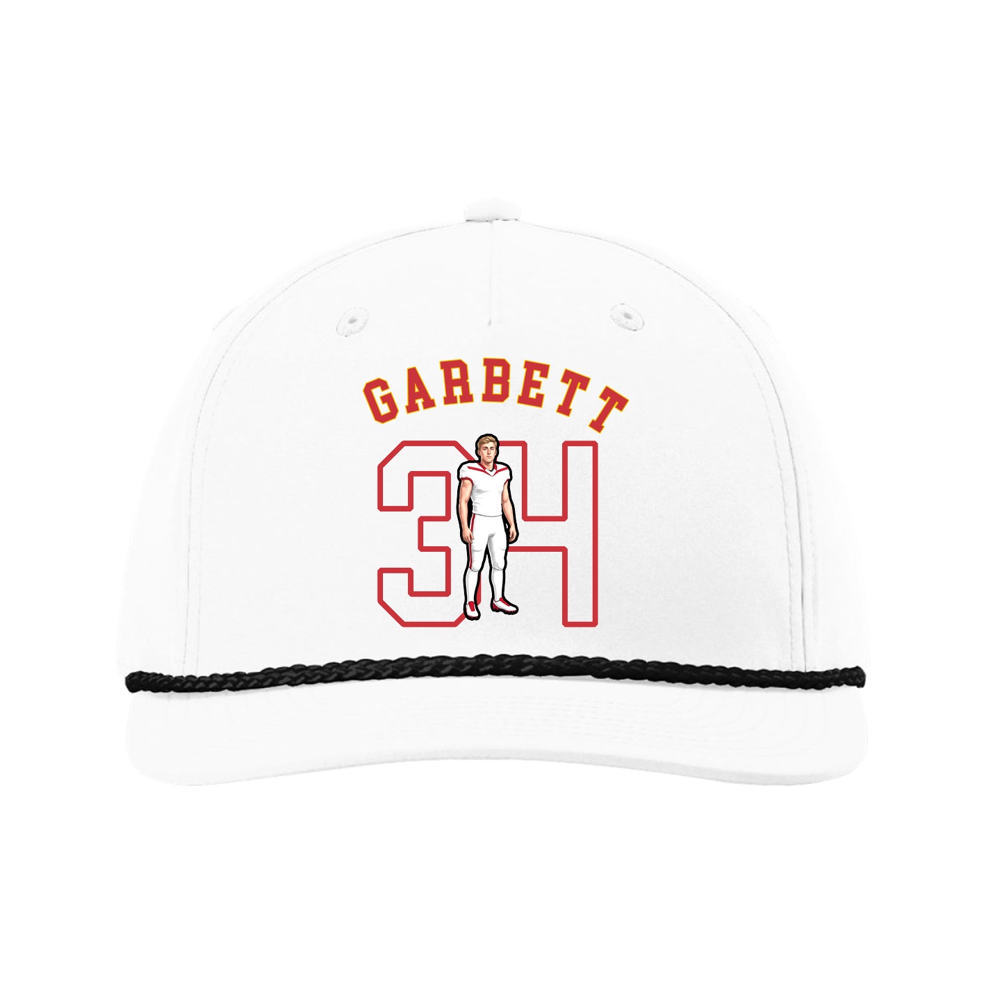 Five-Panel Classic Rope Cap — Shirsey Arch in White